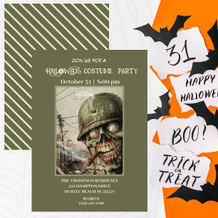 Adult  Halloween Costume Zombie  Party Invitations