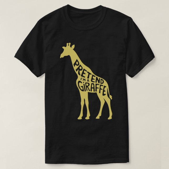 Adult Halloween Costumes Pretend I'm A Giraffe T-Shirt (Design Front)