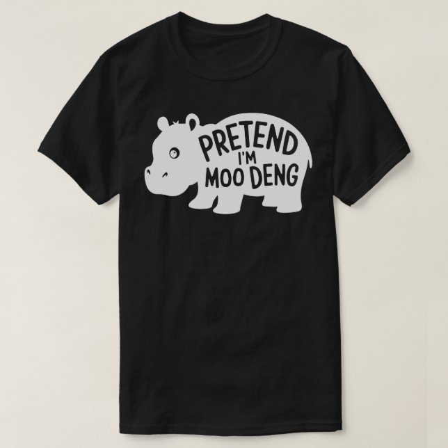 Adult Halloween Costumes Pretend I'm Moo Deng T-Shirt (Design Front)