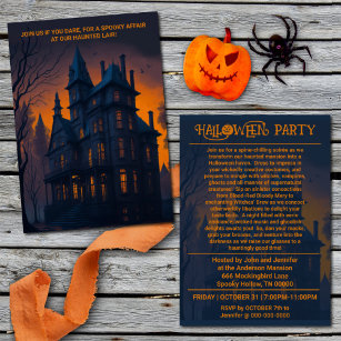 Adult Halloween Haunted House Costume Party Invitation