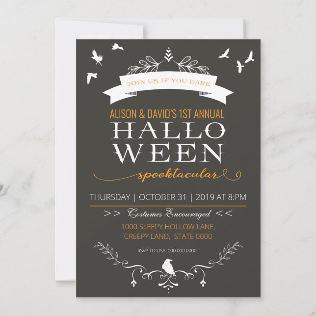 Adult Halloween Invitation Party (Front)