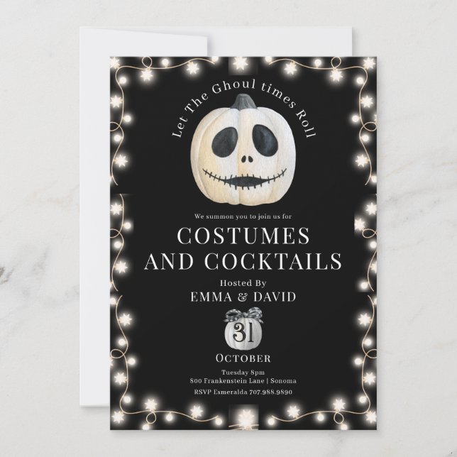 Adult Halloween Party Gothic Pumpkin Face Invitation (Front)