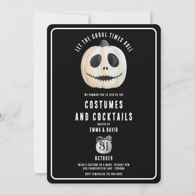 Adult Halloween Party Gothic Pumpkin Face Invitation (Front)