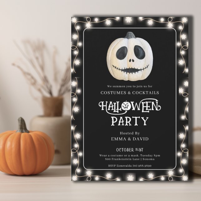 Adult Halloween Party Gothic Pumpkin Face Invitation (Creator Uploaded)