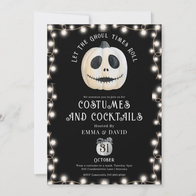 Adult Halloween Party Gothic Pumpkin Face Invitation (Front)