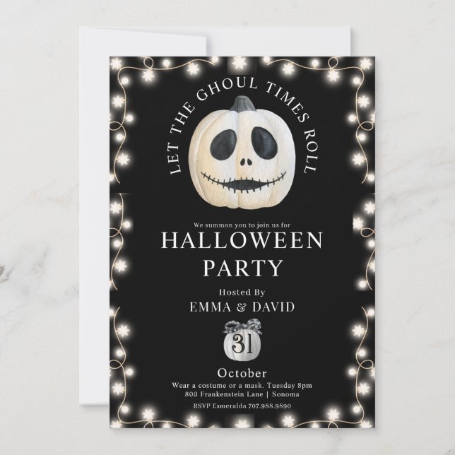 Adult Halloween Party Gothic Pumpkin Face Invitation (Front)