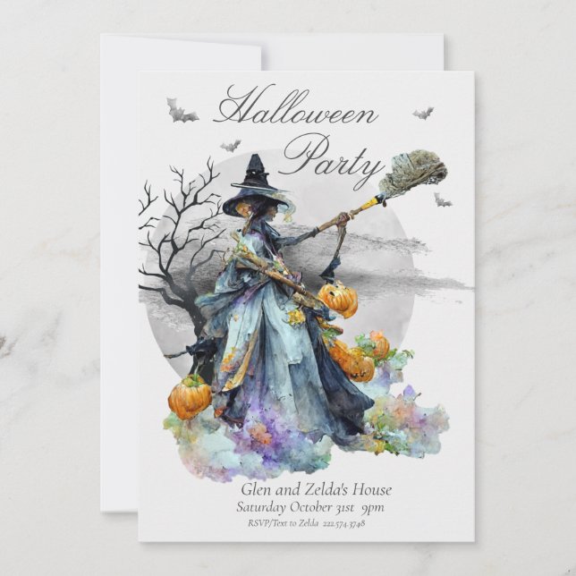 Adult Halloween Party Invitation (Front)