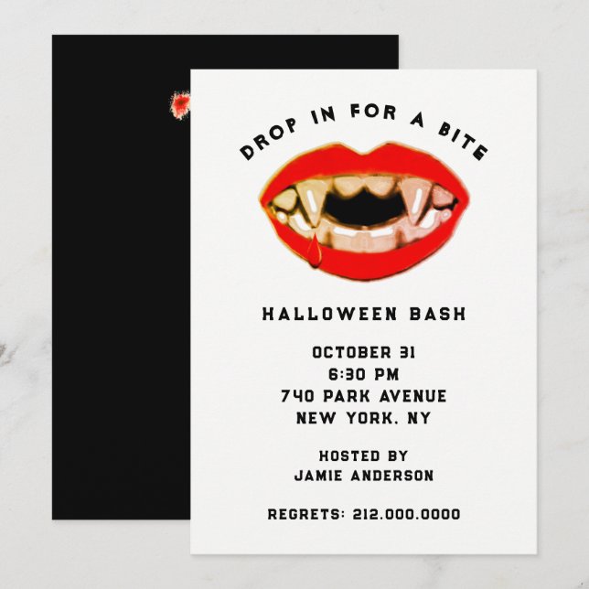 Adult Halloween Party Invitation (Front/Back)