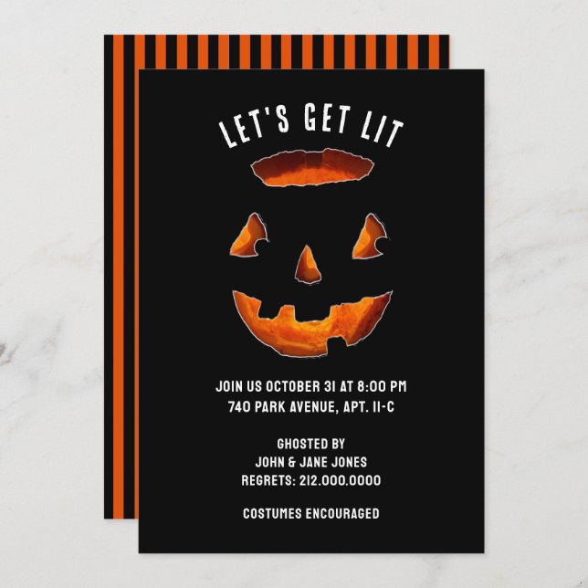 Adult Halloween Party Invitation (Front/Back)