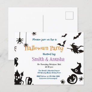Adult Halloween Party  Invitation Postcard
