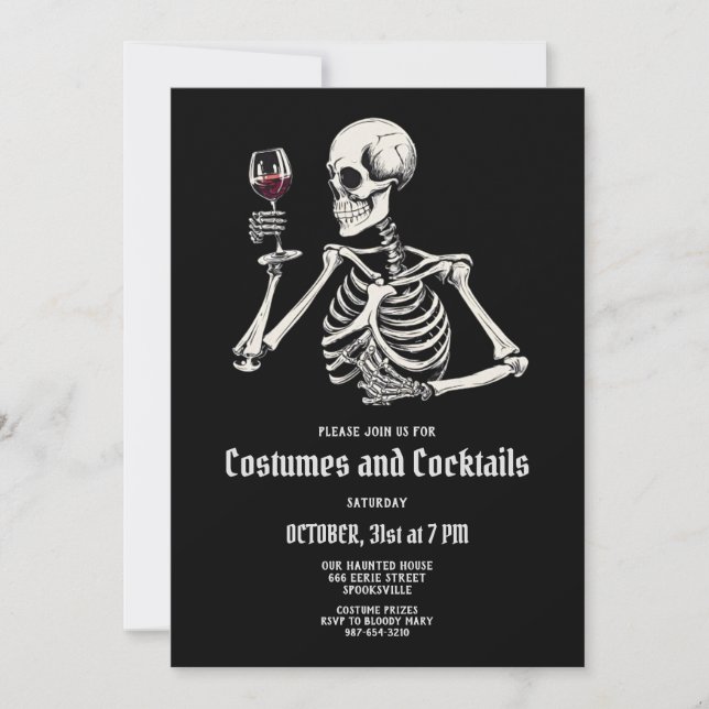Adult Halloween Party Invitation Template (Front)