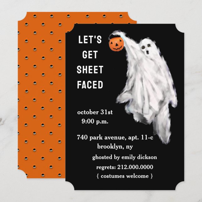 Adult Halloween Party Invitations (Front/Back)
