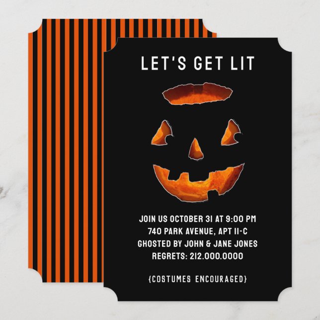 Adult Halloween Party Invitations (Front/Back)