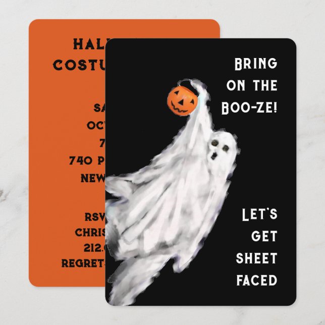 Adult Halloween Party Invitations (Front/Back)