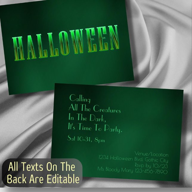 Adult Halloween Party modern elegant typography Invitation (Creator Uploaded)