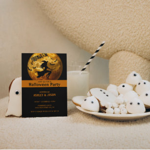 Adult Halloween Party Moon Invitation