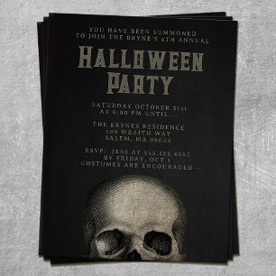 Adult Halloween Party Skull Black  Flyer