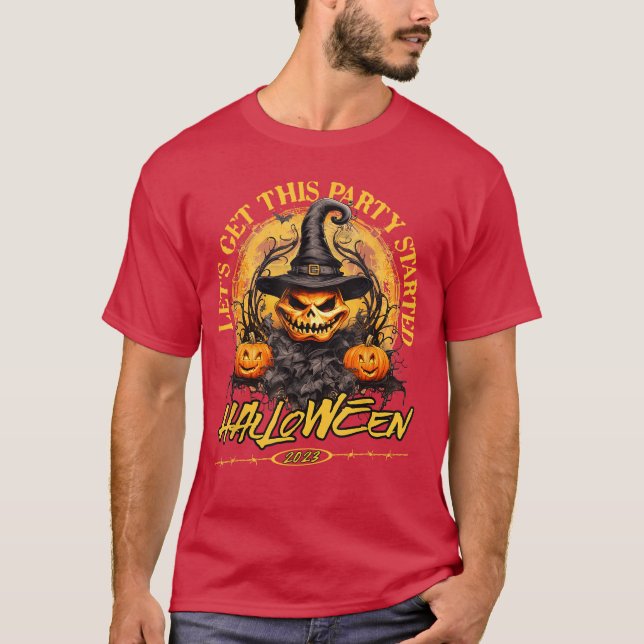 Adult Halloween Party Spooky Pumpkins Trick Or Tre T-Shirt (Front)