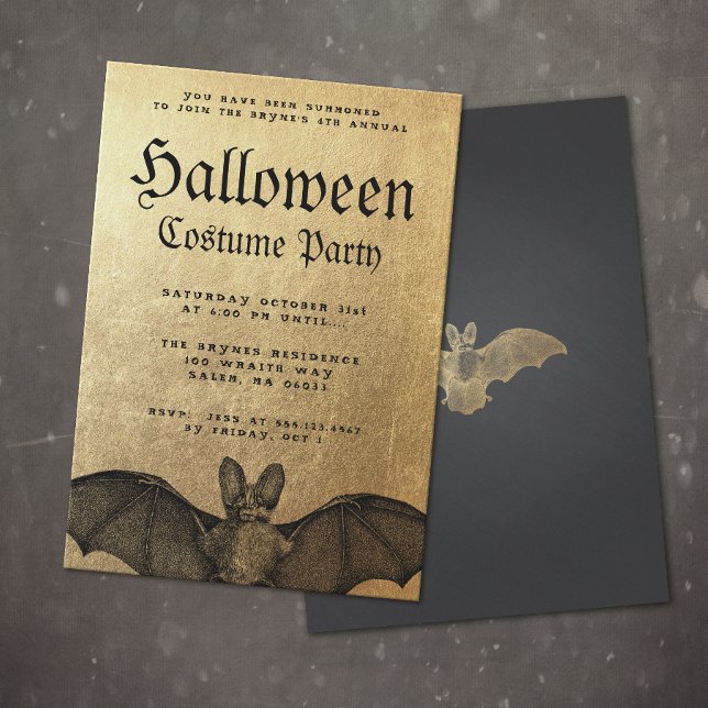 Adult Halloween Party Vampire Bat Invitation (Creator Uploaded)