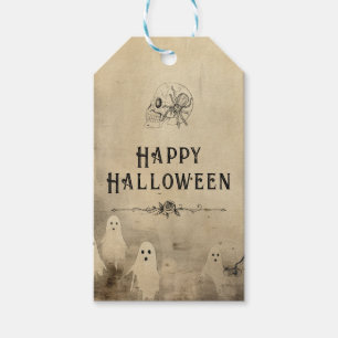Adult Halloween Party Vintage Ghost Skull Spider Gift Tags