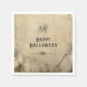 Adult Halloween Party Vintage Ghost Skull Spider Napkin