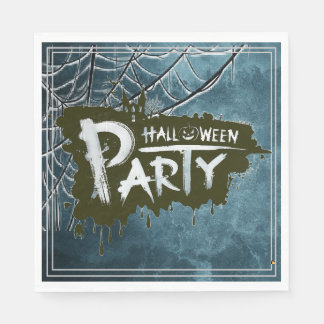 Adult Halloween Party Vintage Gothic Blue Spooky Napkin