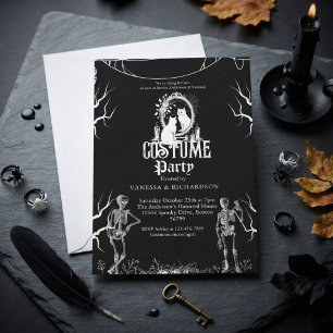 Adult Halloween Party Vintage Gothic Skeleton Invitation