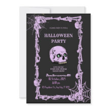 Adult Halloween Party Vintage Gothic Skull Invitat