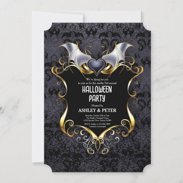 Adult Halloween Party Vintage Gothic Vampire Invitation (Front)