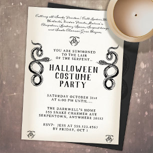 Adult Halloween Serpent Party  Invitation