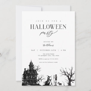 Adult Haunted House Halloween Party Invitation