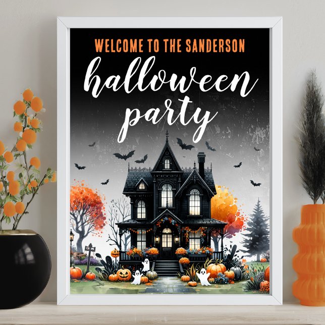 Adult Haunted House Halloween Party Sign (Adult Haunted House Halloween Party Sign)
