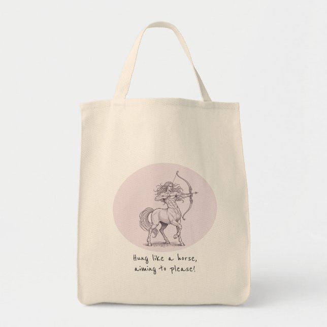 Adult Humor Hung Sagittarius Centaur Tote Bag (Front)
