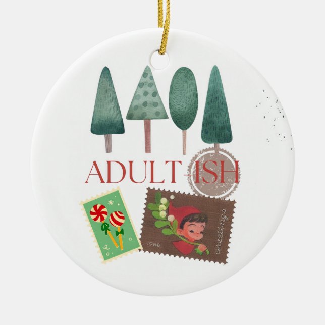 Adult humour ceramic tree decoration (Front)