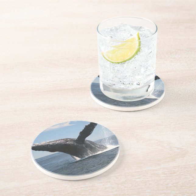 Adult Humpback Whale Breaching Coaster (Side)