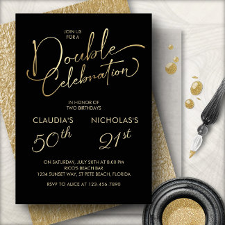 Adult Joint Birthday Party Invitation
