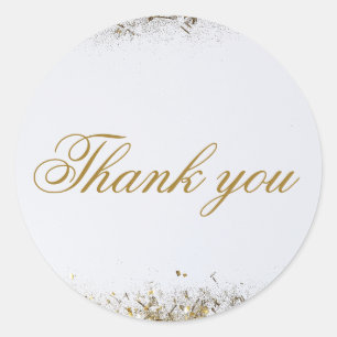 Adult Joint Double Birthday Party   White Gold Classic Round Sticker