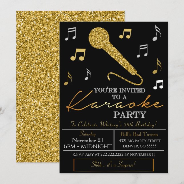 Adult Karaoke Party Invitation (Front/Back)