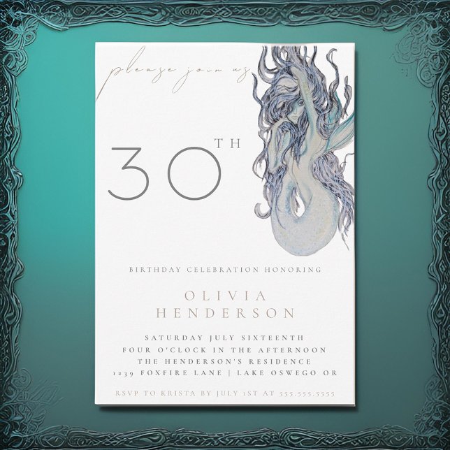 Adult Mermaid ANY Birthday Party Invitation (Creator Uploaded)