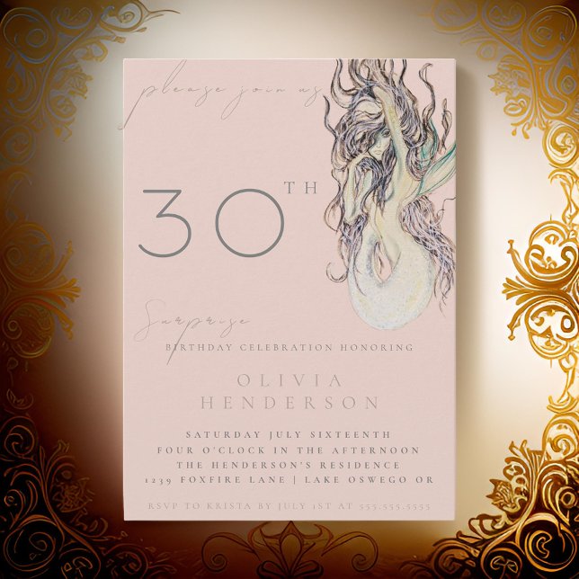 Adult Mermaid ANY Surprise Birthday Invitation (Creator Uploaded)