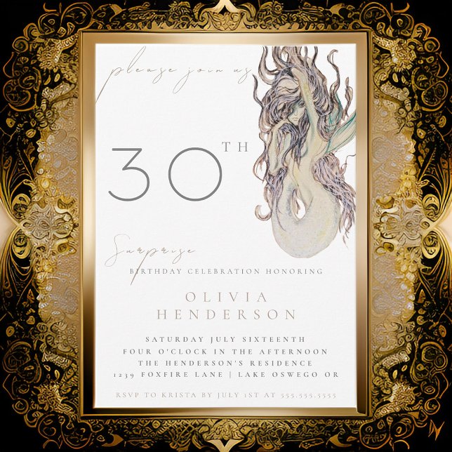 Adult Mermaid ANY Surprise Birthday Invitation (Creator Uploaded)