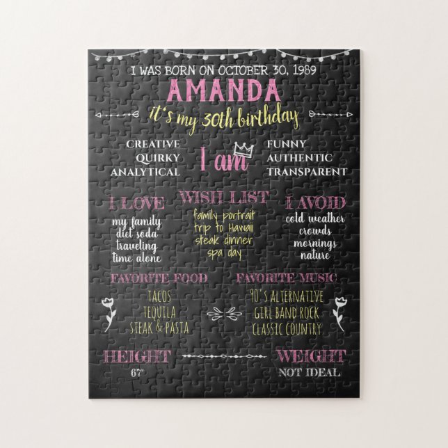 Adult Milestone Birthday Funny Jigsaw Puzzle (Vertical)