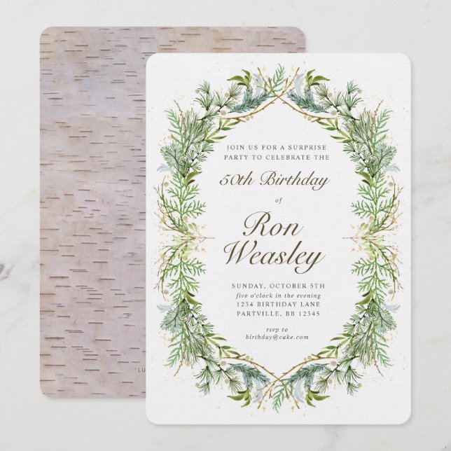 Adult Milestone Birthday Invitation Any Age (Front/Back)