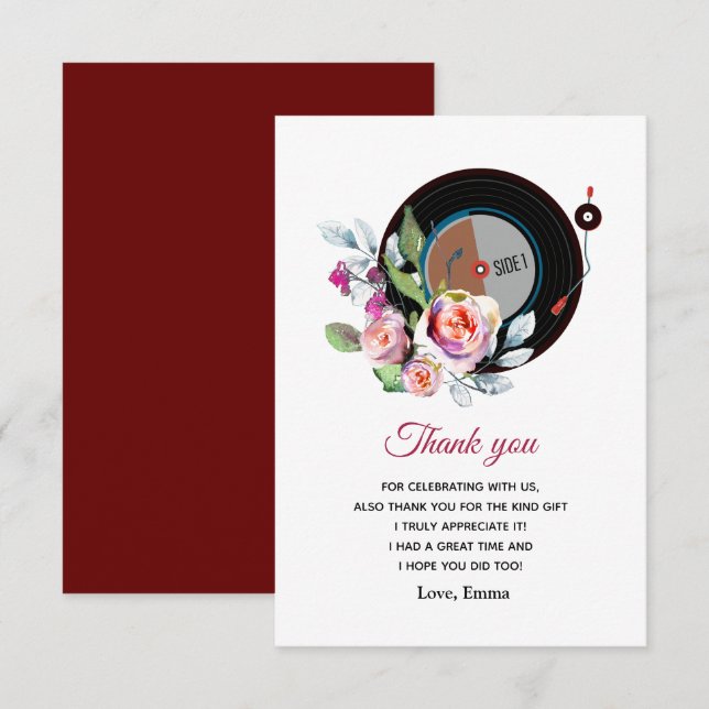 adult music thank you card (Front/Back)