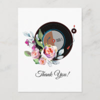 adult music, vinyl record thank you card