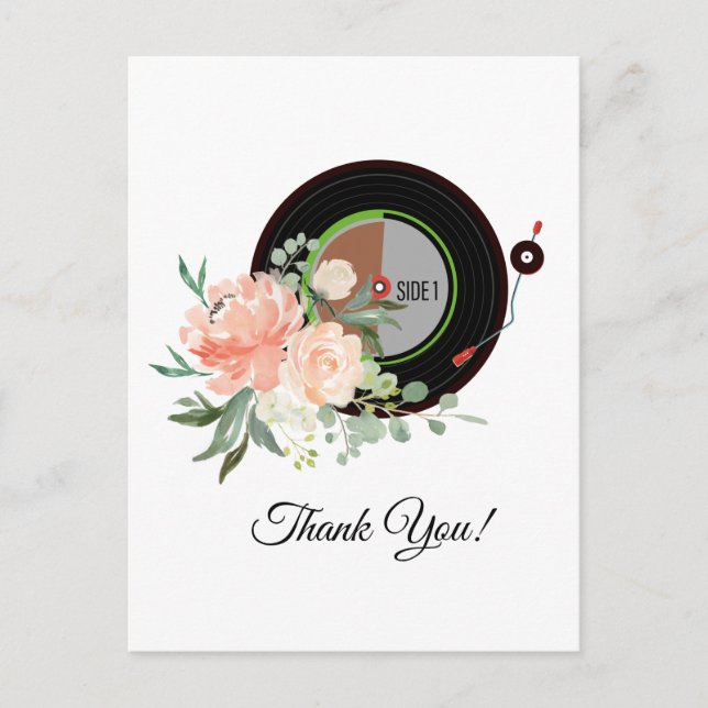 adult music, vinyl record thank you card (Front)