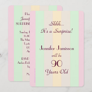 Adult Pastel Striped SURPRISE Party Invite
