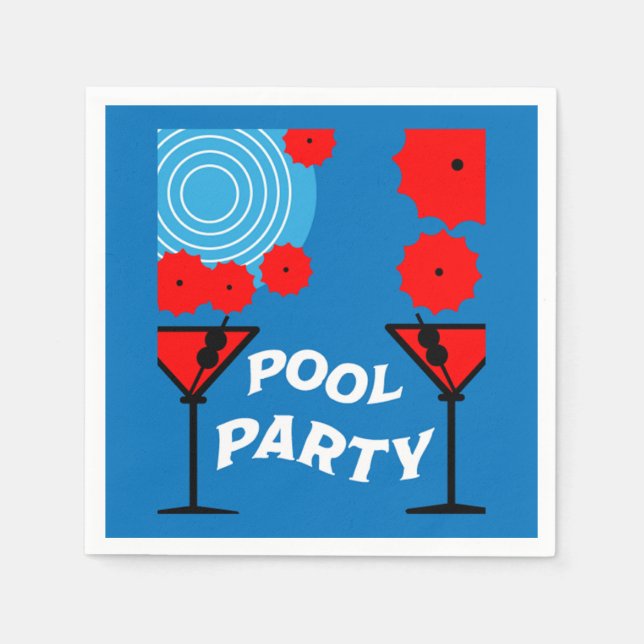 Adult Pool Parties   Napkin (Front)