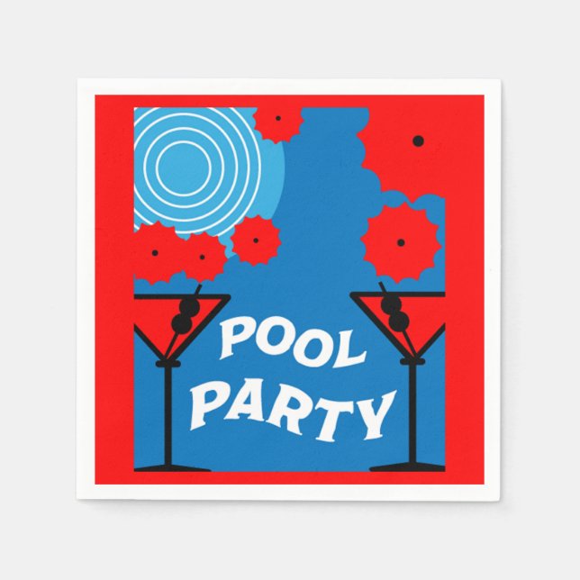 Adult Pool Parties   Napkin (Front)