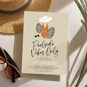 Adult Pool Party Birthday Modern Invitation